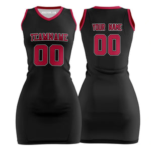 Custom Black and Red Basketball Jersey Dress | Authentic Uniform