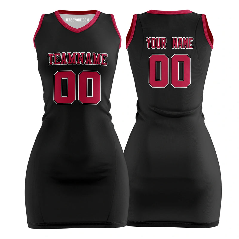 Custom Black and Red Basketball Jersey Dress | Authentic Uniform