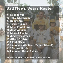The Bad News Bears Movie Team Roster Graphic - Movie Memorabilia