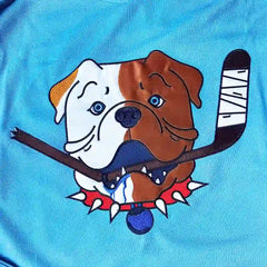 Detailed Close-up of Sudbury Blueberry Bulldogs Embroidered Front Logo