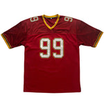 Front view of Steve Lattimer #99 ESU Timbermen movie football jersey in red thumbnail