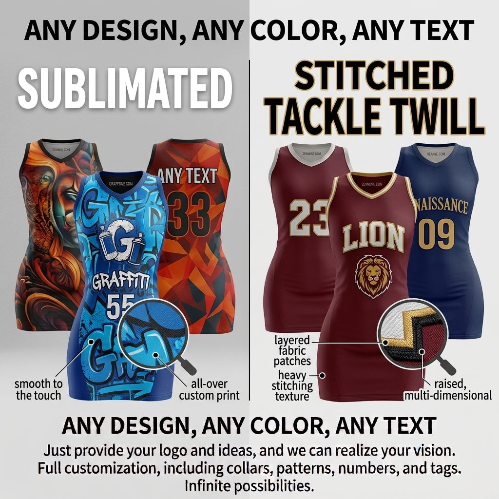 Custom Basketball Jersey Dress from Photo or Sketch - Fully Stitched Personalized Design