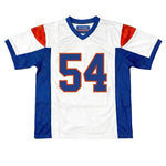 Thad Castle #54 Blue Mountain State away jersey white, premium 200 GSM mesh football uniform thumbnail