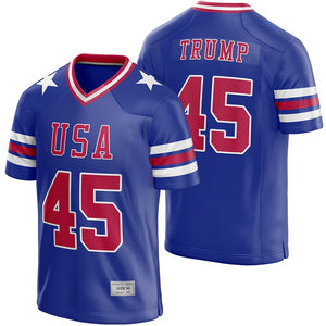 Trump 45 Football Jersey Blue - Custom