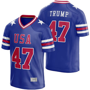 Trump 47 Blue Football Jersey - Custom