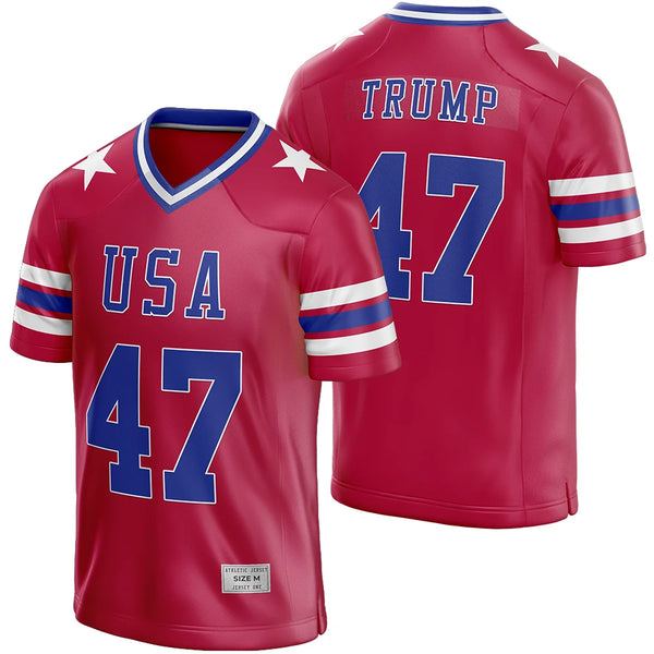 Trump 47 Red Football Jersey - Custom