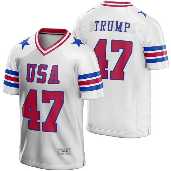 Trump 47 White Football Jersey - Custom