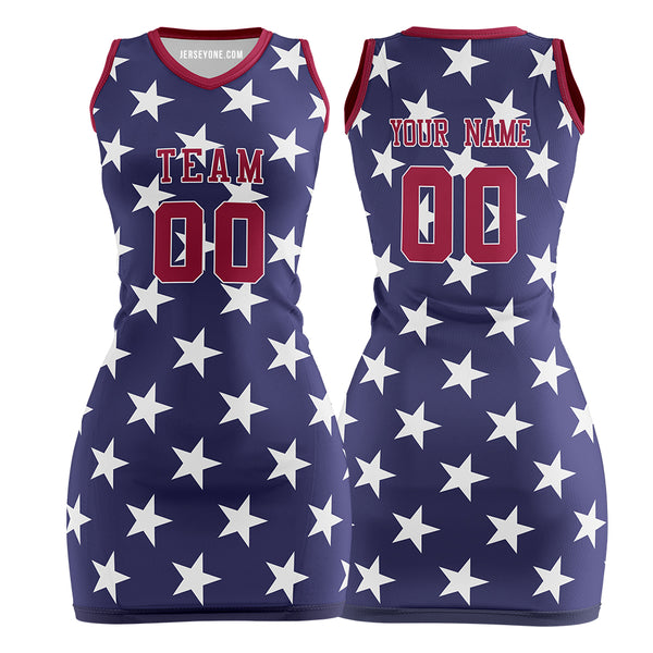 USA National Flag Custom Basketball Jersey Dress