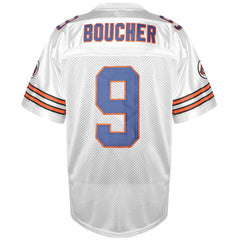 Bobby Boucher #9 SCLSU Mud Dogs White Jersey - Back View with Stitched Numbers