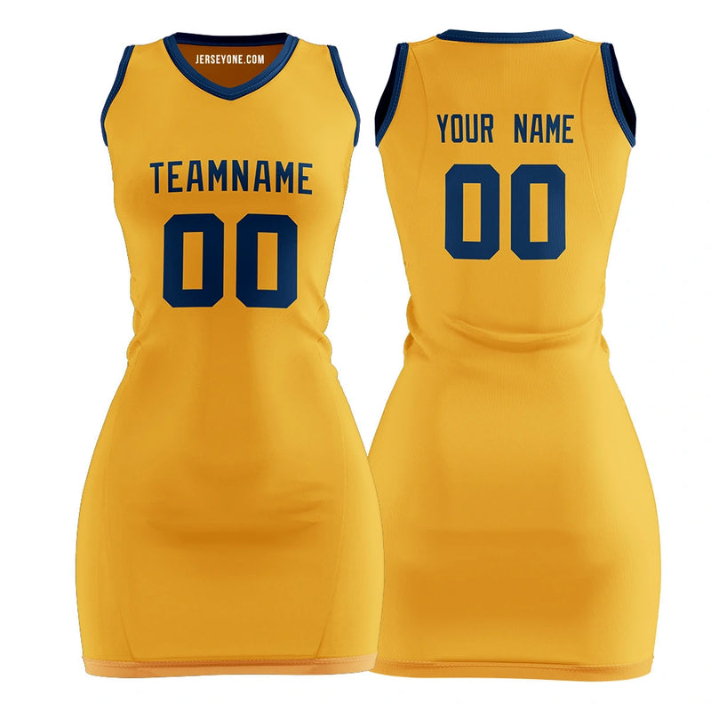 Custom Yellow Basketball Jersey Dress for Women | Authentic Uniform