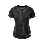 Women's Blank Black And Green Baseball Jersey Jersey One thumbnail