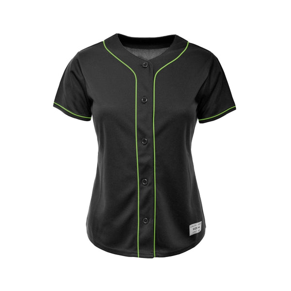 Women&#39;s Blank Black And Green Baseball Jersey Jersey One