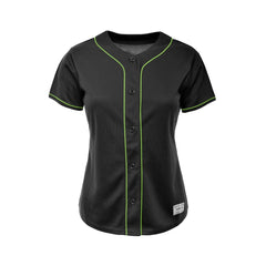Women's Blank Black And Green Baseball Jersey Jersey One