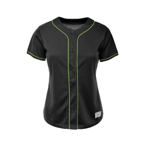 Women's Blank Black And Green Baseball Jersey