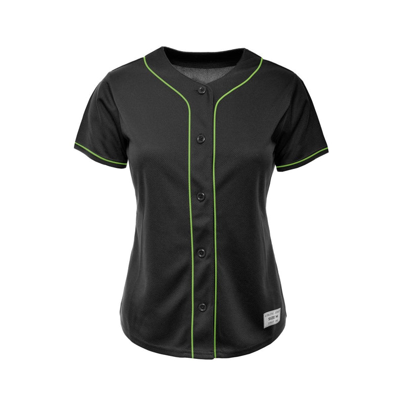 Women's Blank Black And Green Baseball Jersey Jersey One