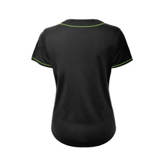Women's Blank Black And Green Baseball Jersey Jersey One