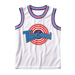michael jordan 23 space jam tune squad movie basketball jersey front for kids