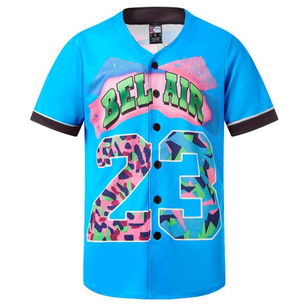 90s Bel Air 23 Printed Baseball Jersey Jersey One