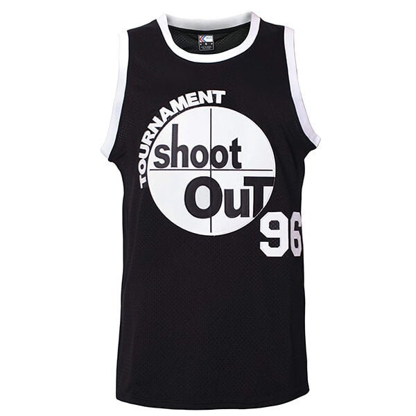 Above the Rim tournament 96 black basketball jersey for men front