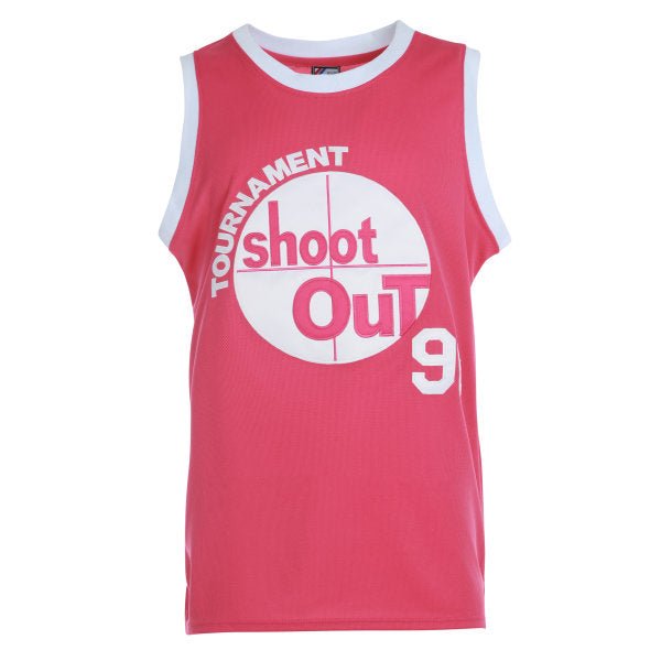 Above the Rim tournament 96 pink basketball jersey for women front