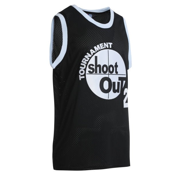 Above the Rim tupac 2 black basketball jersey for men back 3/4 view