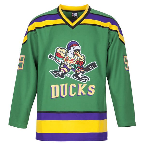 mighty ducks adam banks green movie hockey jersey front