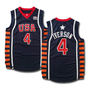 Allen Iverson #4 Team USA Olympics Game Basketball Jersey Jersey One