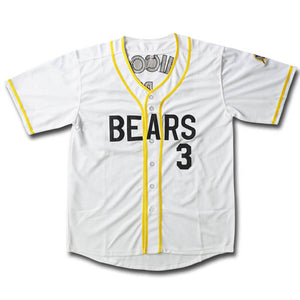 Kelly Leak Jersey - #3 Original Bad News Bears Jersey - full button jersey - fornt view