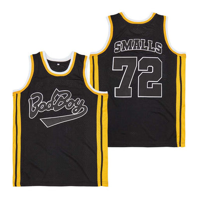 Biggie Smalls Bad Boy #72 Black and Yellow Basketball Jersey