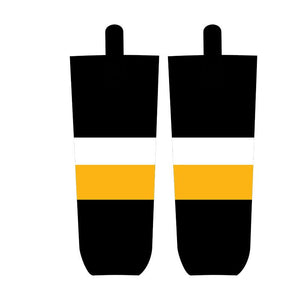 Black White Gold Ice Hockey Socks