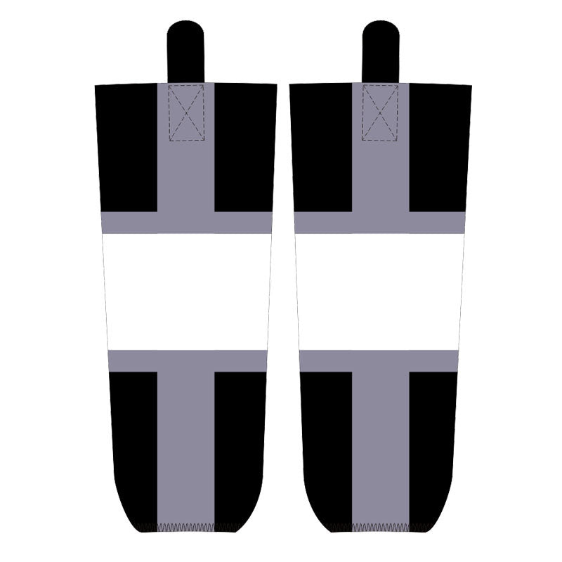 Black White Grey Ice Hockey Socks Jersey One