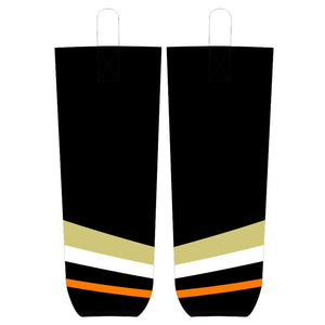 Black White Orange Ice Hockey Socks
