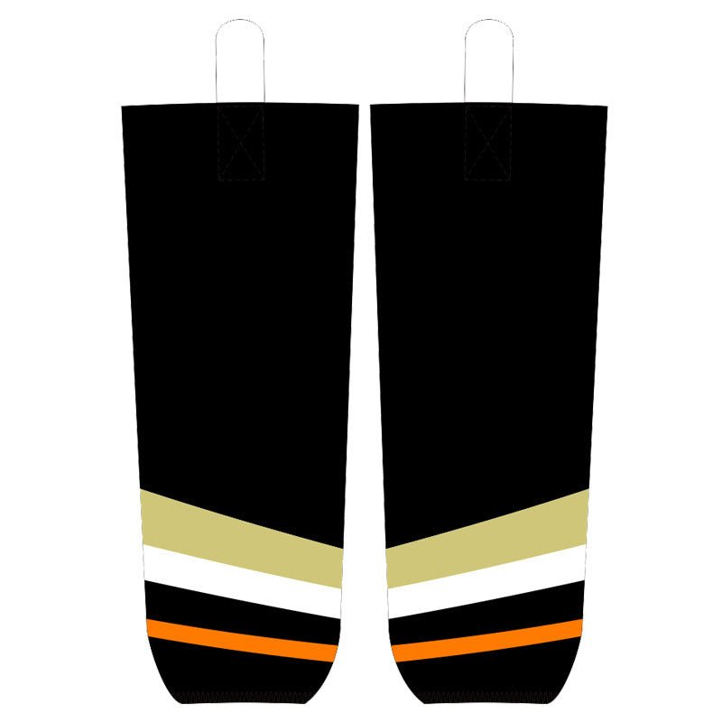 Black White Orange Ice Hockey Socks Jersey One