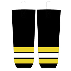 Black White Yellow Ice Hockey Socks