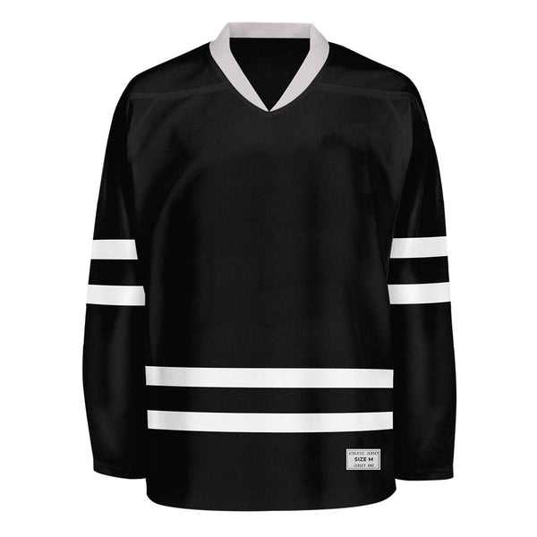 blank black hockey jersey for men