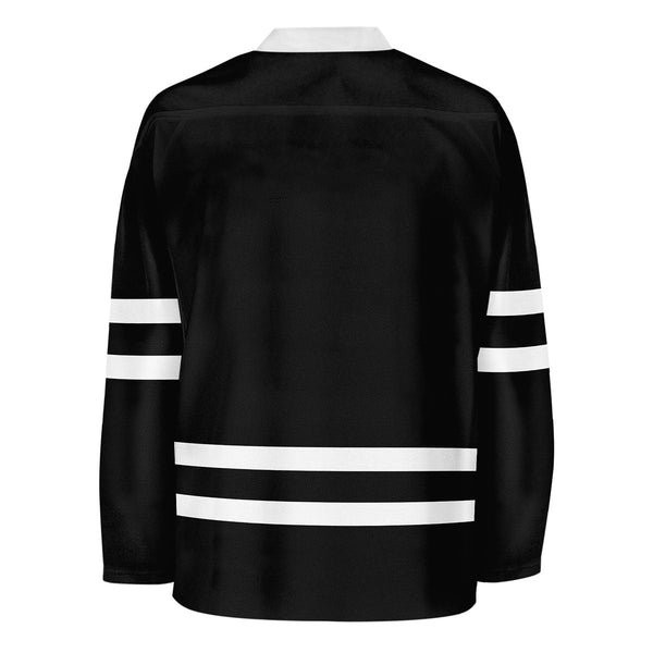 plain black hockey jersey for youth