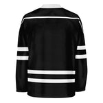 Blank Black And Black Hockey Jersey With Shoulder Yoke Jersey One thumbnail