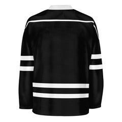Blank Black And Black Hockey Jersey With Shoulder Yoke Jersey One