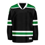 blank black and green hockey jersey with shoulder yoke thumbnail