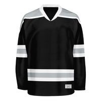 blank black and grey hockey jersey with shoulder yoke thumbnail