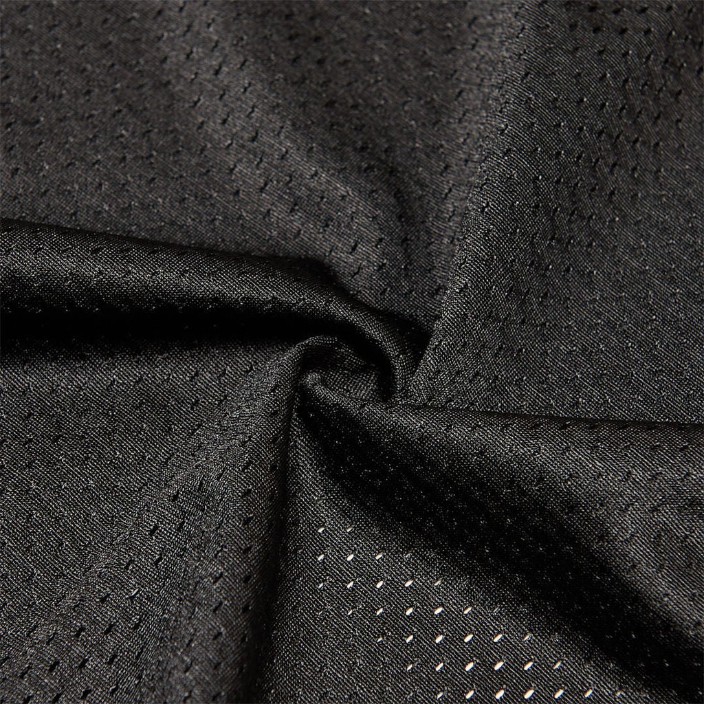 mesh fabric of black blank football jersey