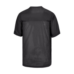 black blank football jersey - v neck flag football jersey - solid black - todder 2t to men's 5XL - back view