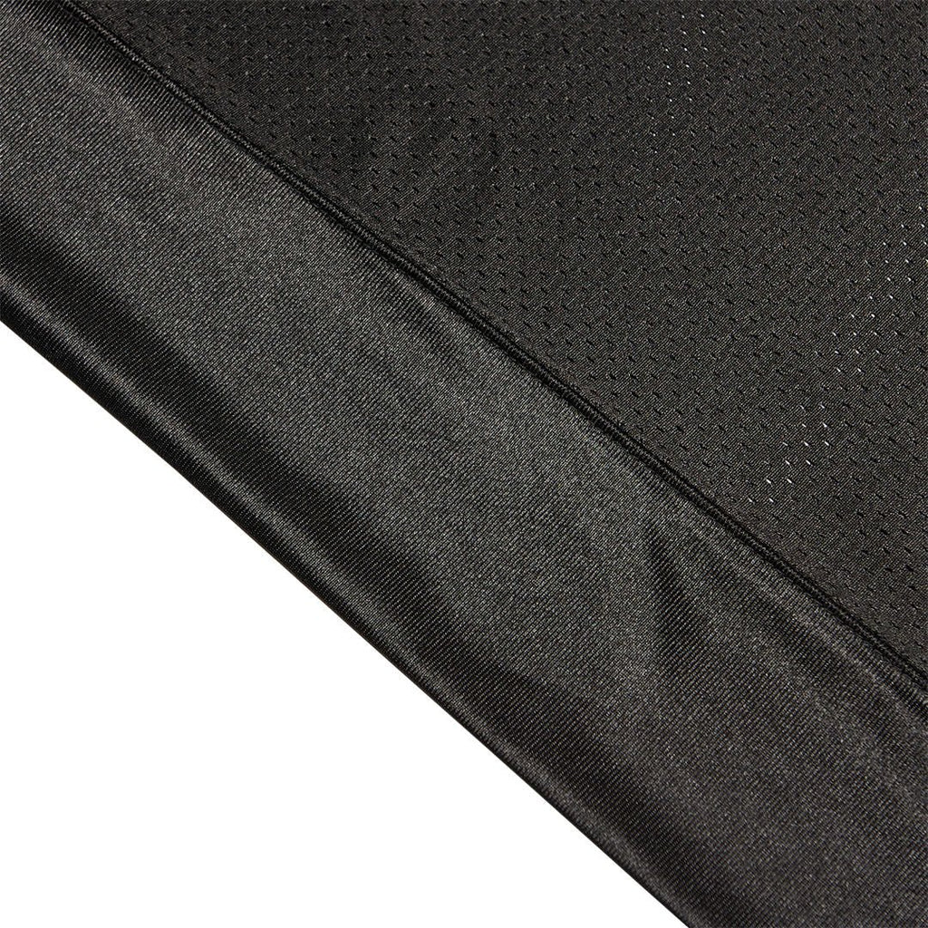 side vents detail of black blank football jersey