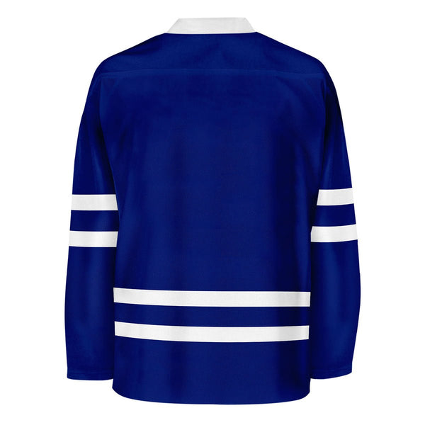 blank blue and grey hockey jersey back