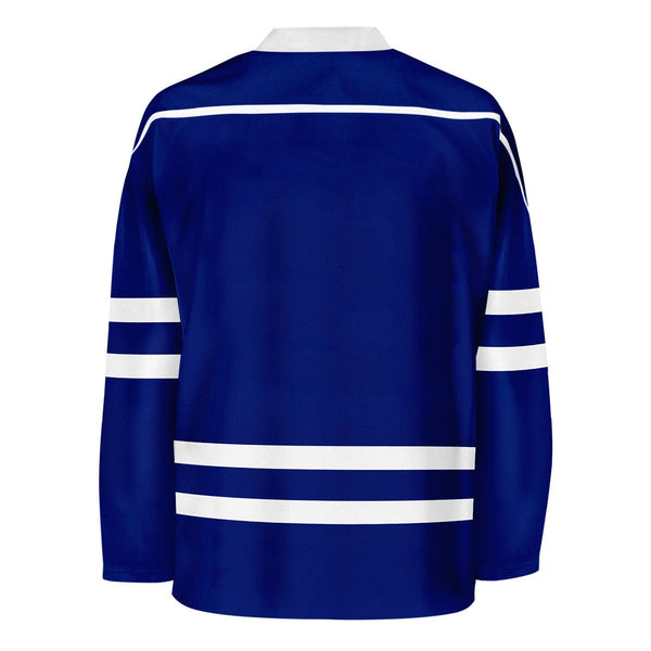 Blank Blue And Blue Hockey Jersey With Shoulder Yoke Jersey One