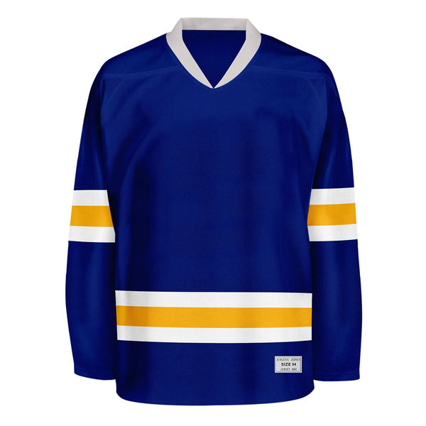 blank blue and yellow hockey jersey