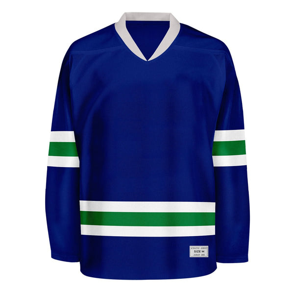 blank blue and green hockey jersey