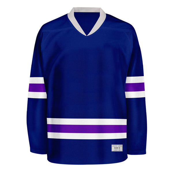 blank blue and purple hockey jersey