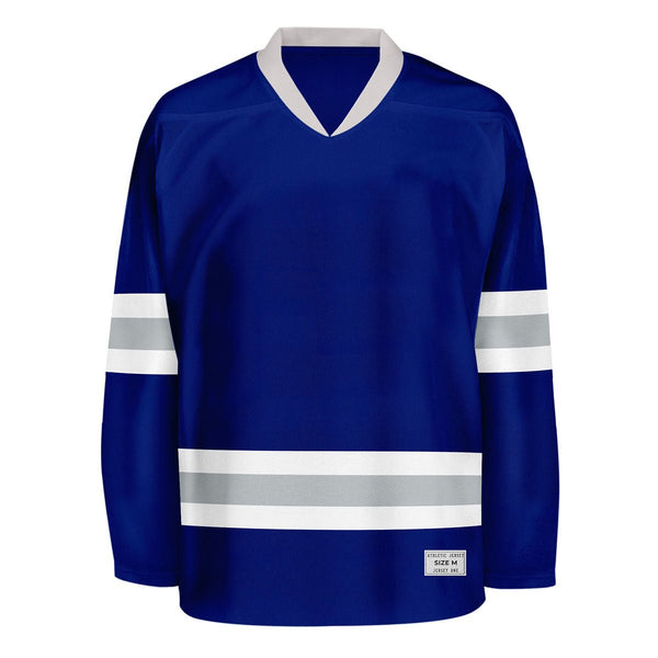 blank blue and grey hockey jersey