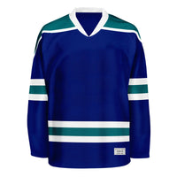 Blank blue and teal Hockey Jersey With Shoulder Yoke thumbnail